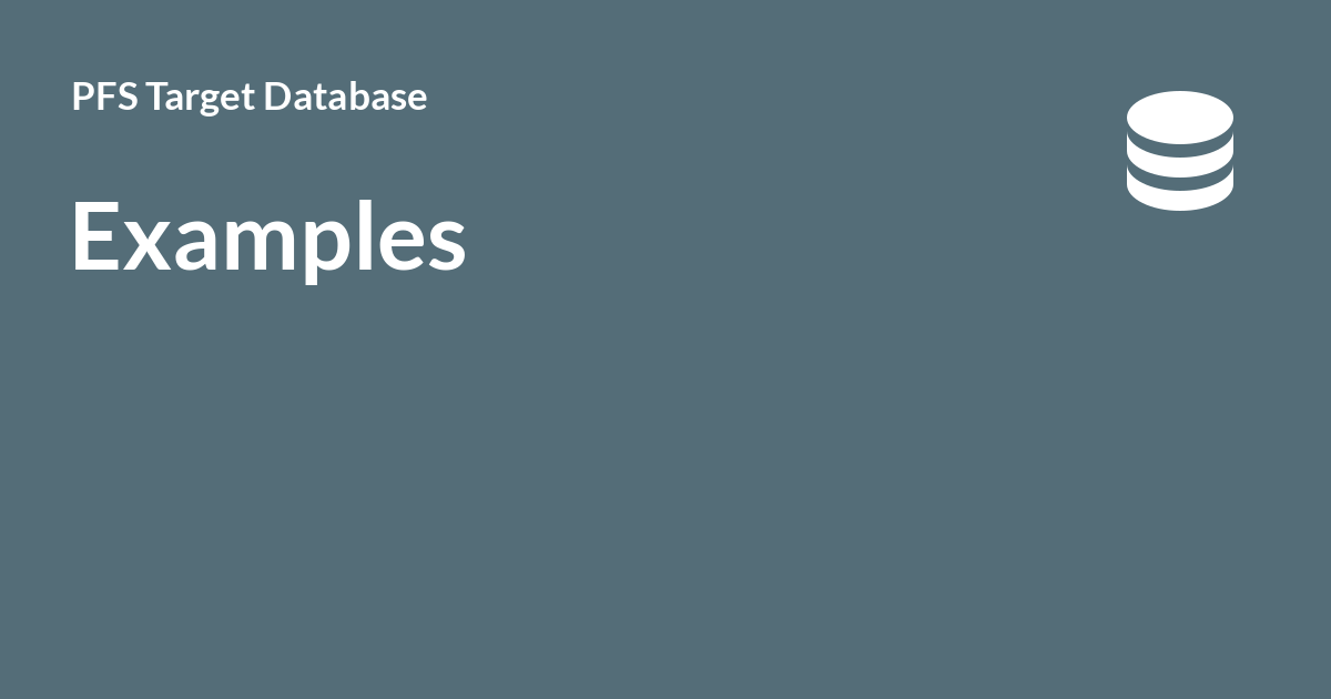 Examples - PFS Target Database